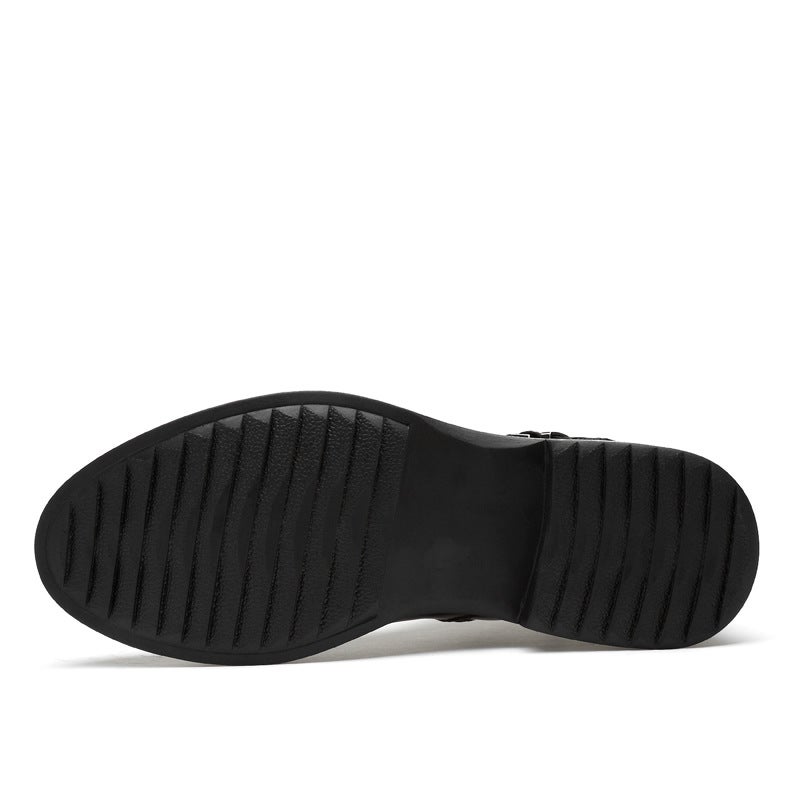 Men'S Business Dress High-Top European Embossed Crocodile Pattern Cow Leather Winter Fleece-Lined Warm Gentleman Men'S Boots Plus Size - Image 3